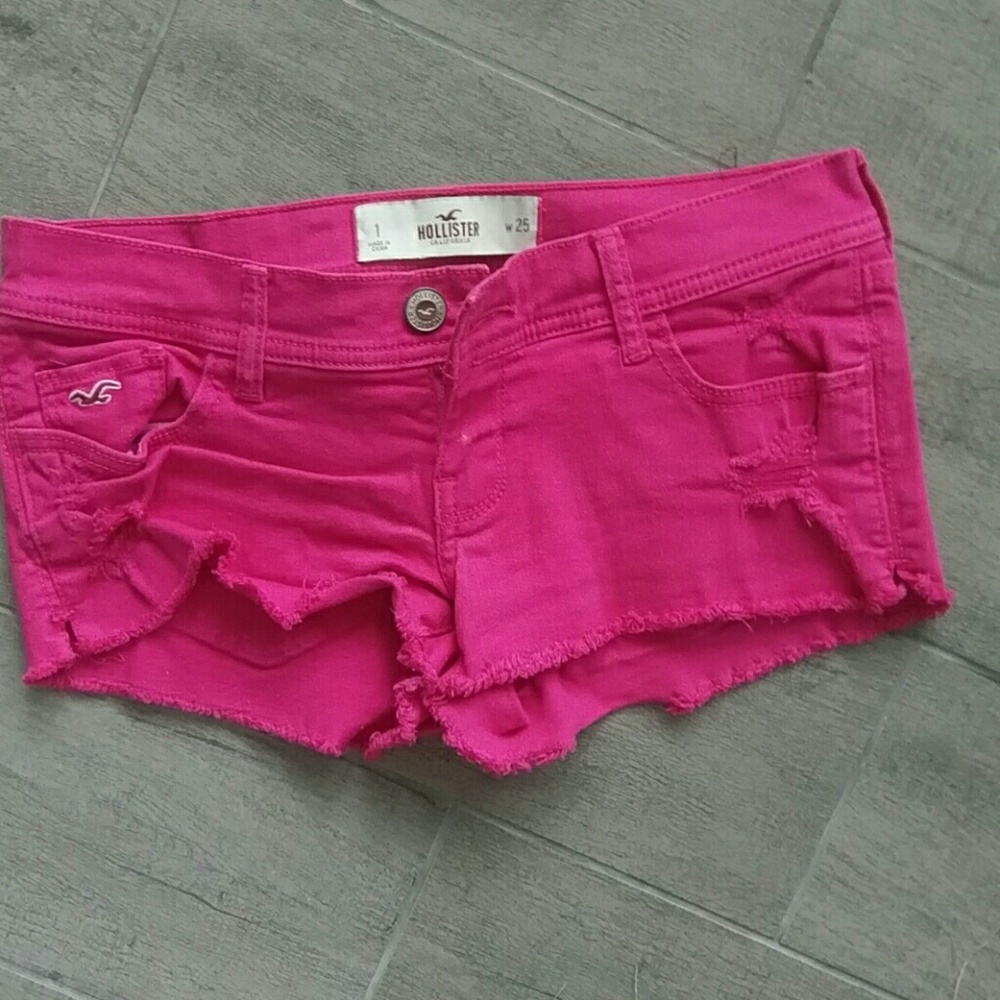 Hit pink mini Hollister Jean shorts