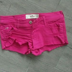 Hit pink mini Hollister Jean shorts