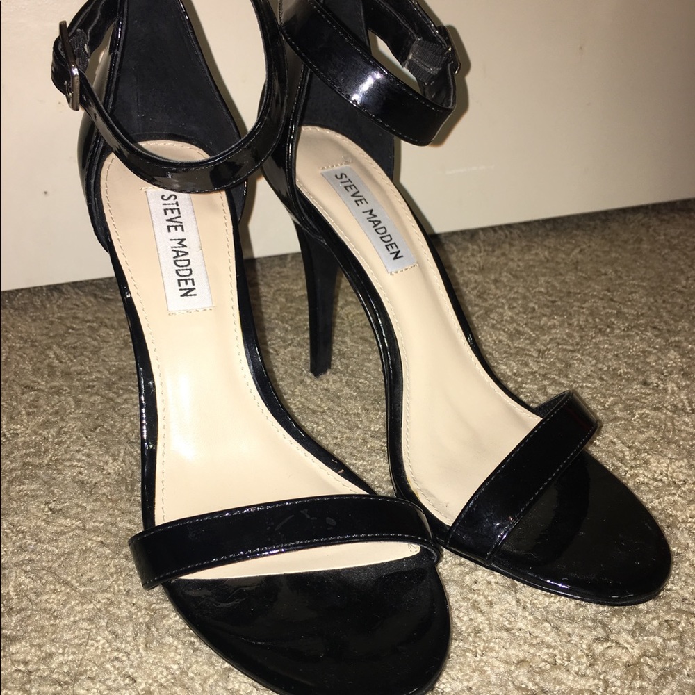 Steve Madden Black Ankle Strap Heels