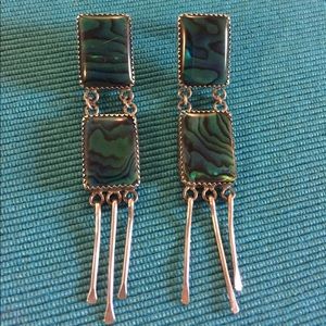 Sterling silver abalone shell earrings