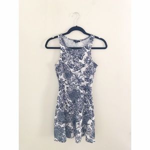 H&M Blue and White Skater Dress
