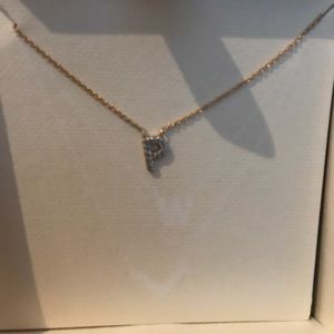 Stella and dot covet line initial necklace P