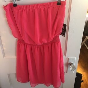 Express pink strapless dress