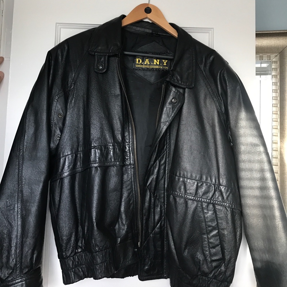 Vintage black leather jacket