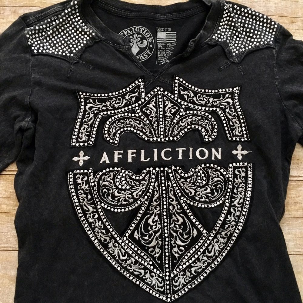 Affliction Embellished Long Sleeve Shirt