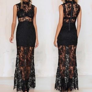 ‼️SOLD‼️ Black Crochet Lace Mermaid Dress