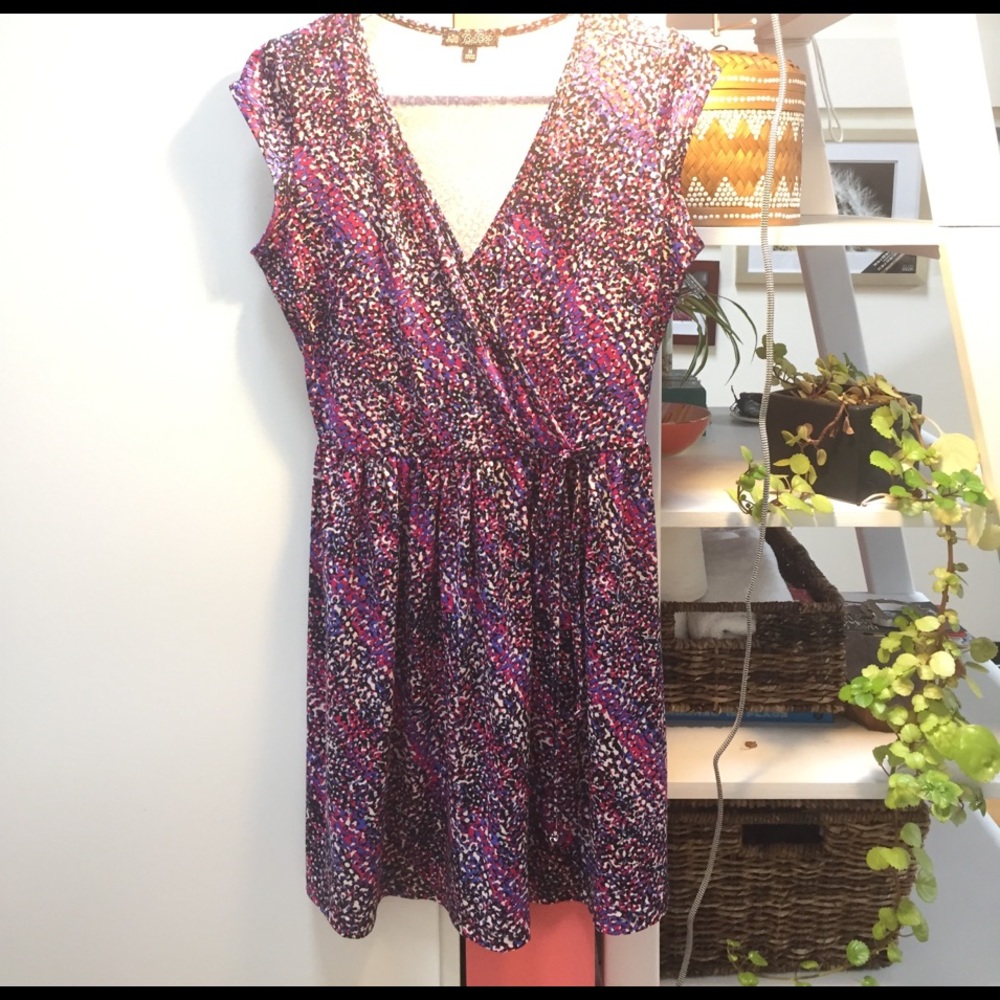 BEBOP size M patterned faux wrap sundress