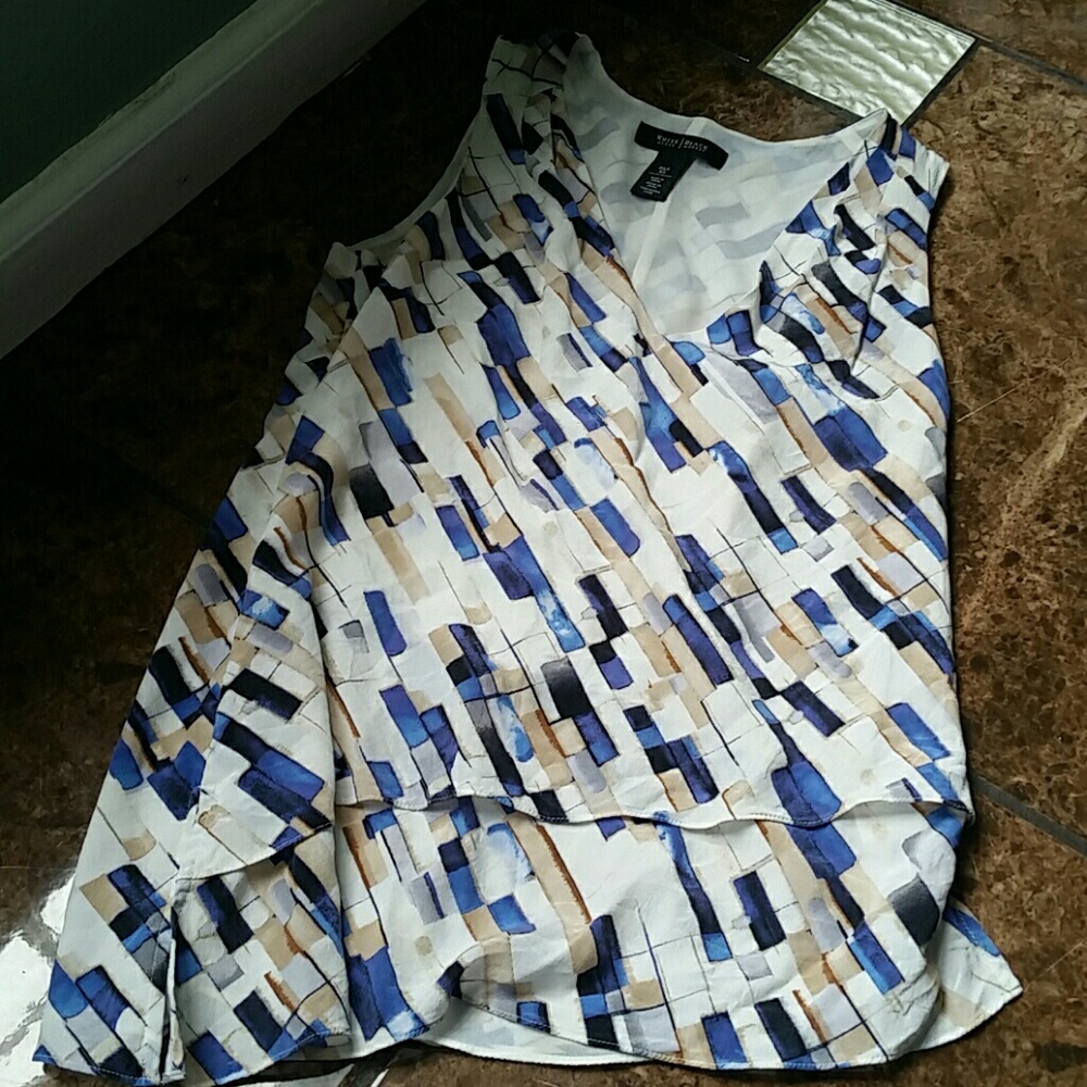 White House Black Market Asymmetrical Silk Blouse