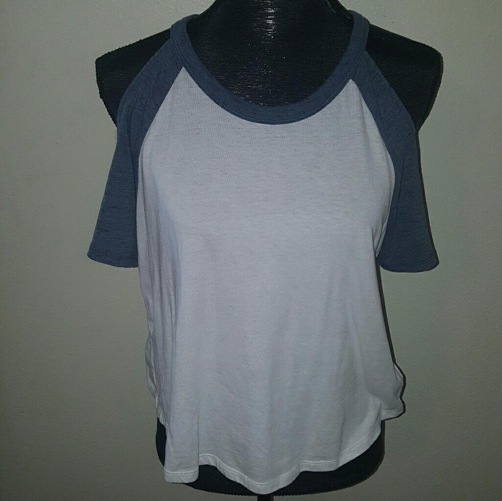 Blue/White Cut Out Shirt