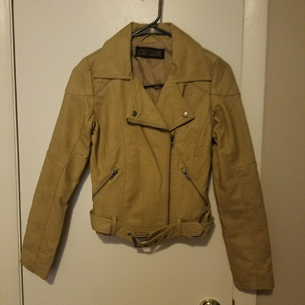 Loveculture tan moto jacket