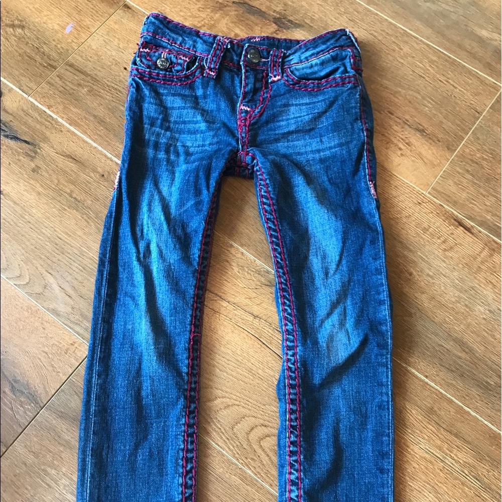 Girls True Religion pink super t jeans size 6