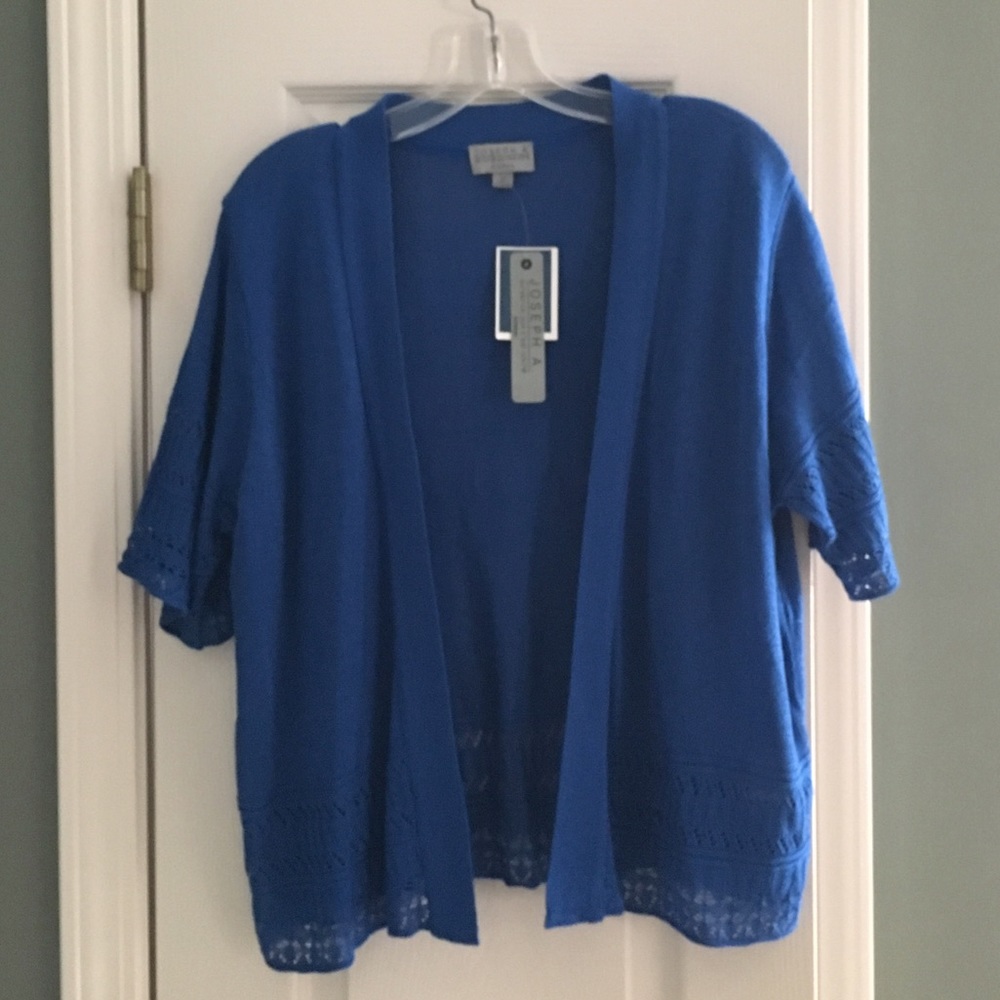 Royal blue short sleeve cardigan Size 1X