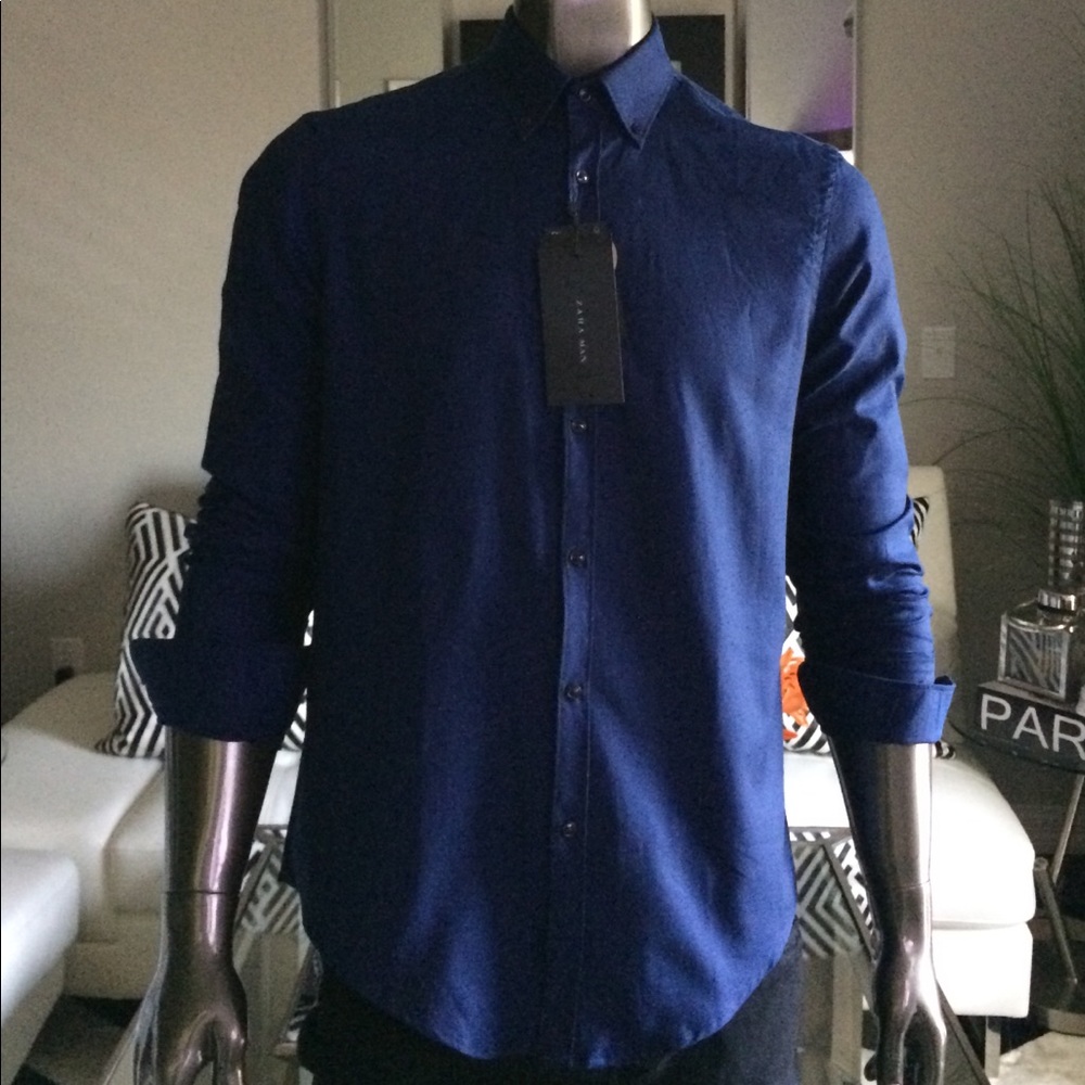 ZARA MAN - Blue Classic Oxford w/shoulder pads