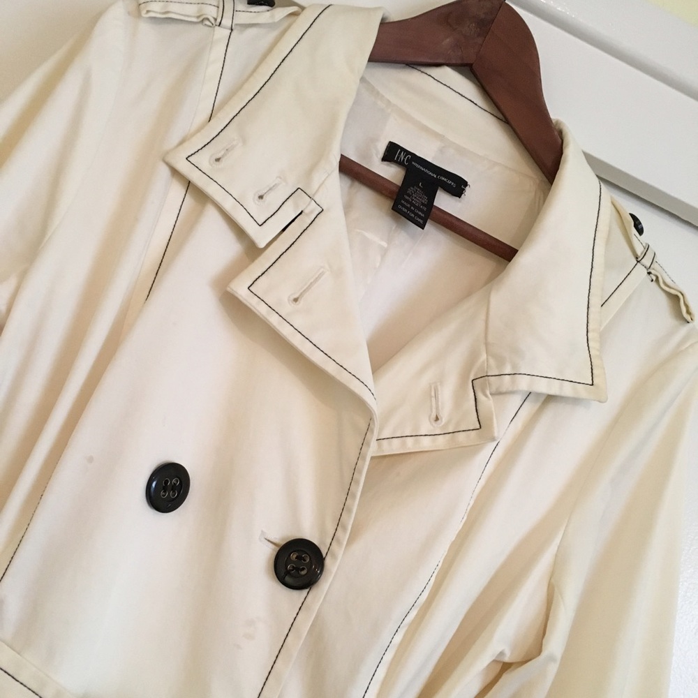 INC white raincoat - Picture 2 of 3