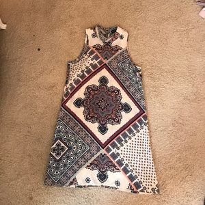 High Neck Sleeveless Swing Dress
