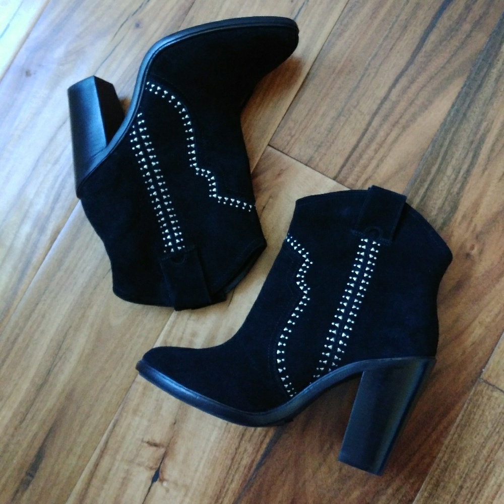 Brand new Joie black suede leather stud booties