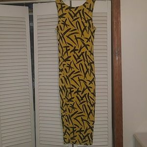 Black and yellow fitted ASOS dress