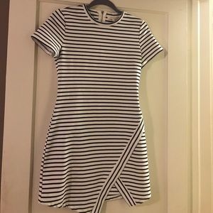 Black and white striped dress