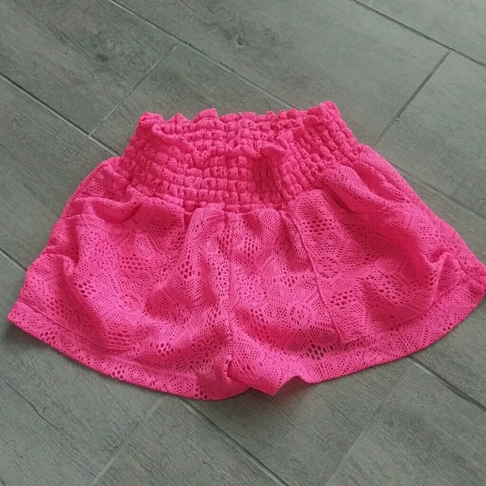 Hot pink cover-up shorts