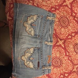 Miss Me blue jean skirt