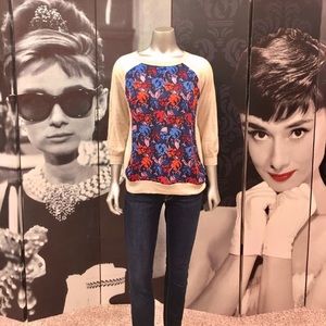 JCrew printed floral sweater