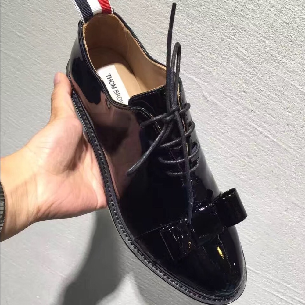 Thom Brown Black Lace up Oxford Shoe
