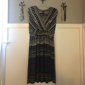 Nic + Zoe multi color  Tribal Print Dress