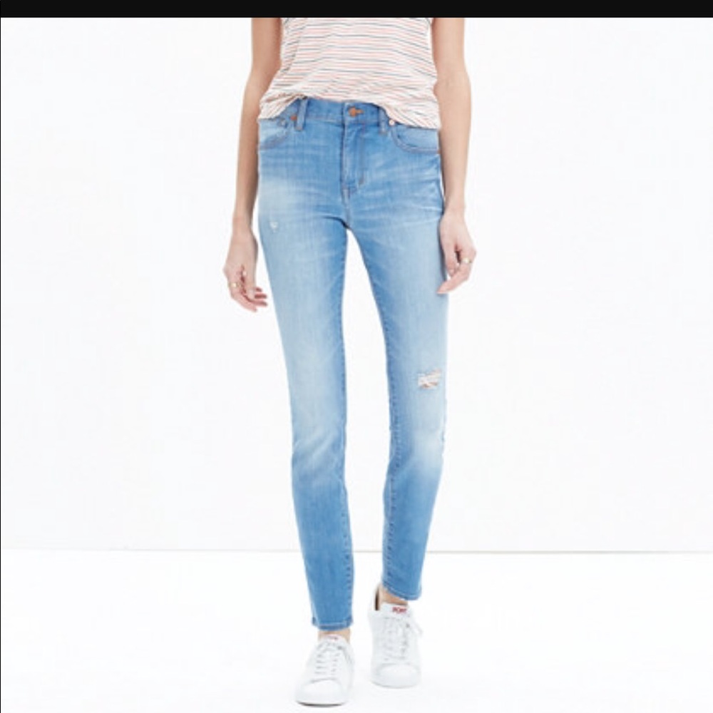 Madewell 9" high rise skinny jeans in Sadie wash