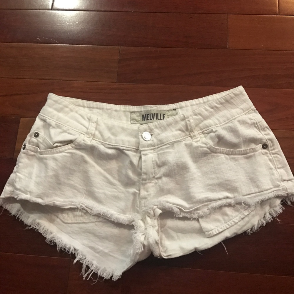 White short jean shorts