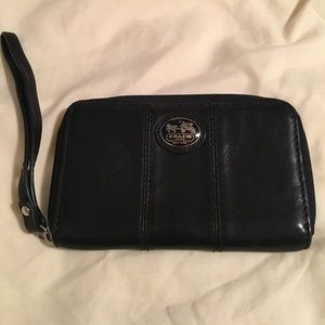 Coach black wristlet