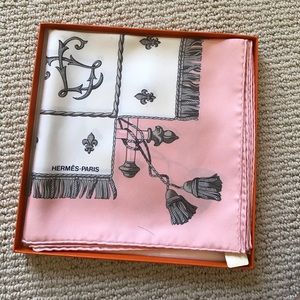Hermes scarf; pink La Reale