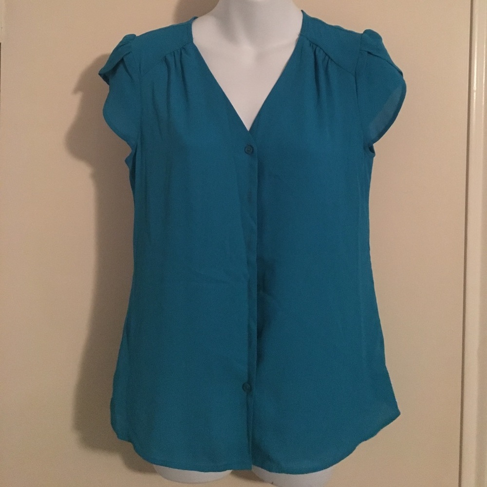 XS Express teal sheer top
