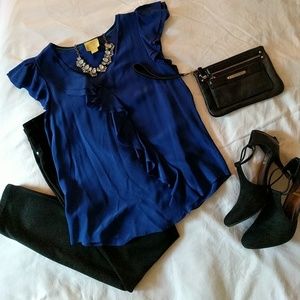 Blue Silk Top