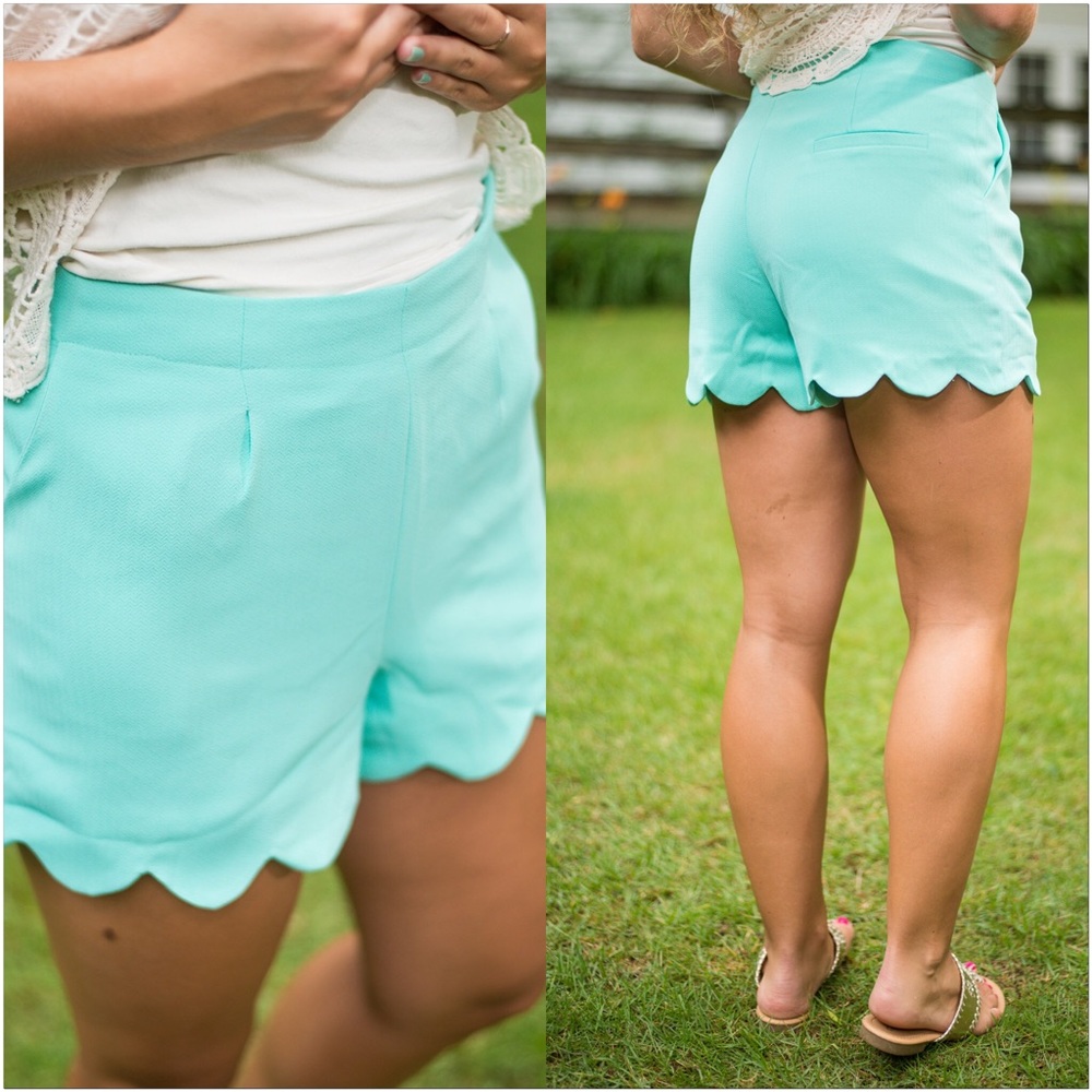 Double Zero Mint Scalloped Shorts - Picture 4 of 4