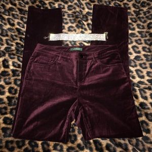 🔥💥"Ralph Lauren"Burgundy Velvet Jeans Size 4💥🔥