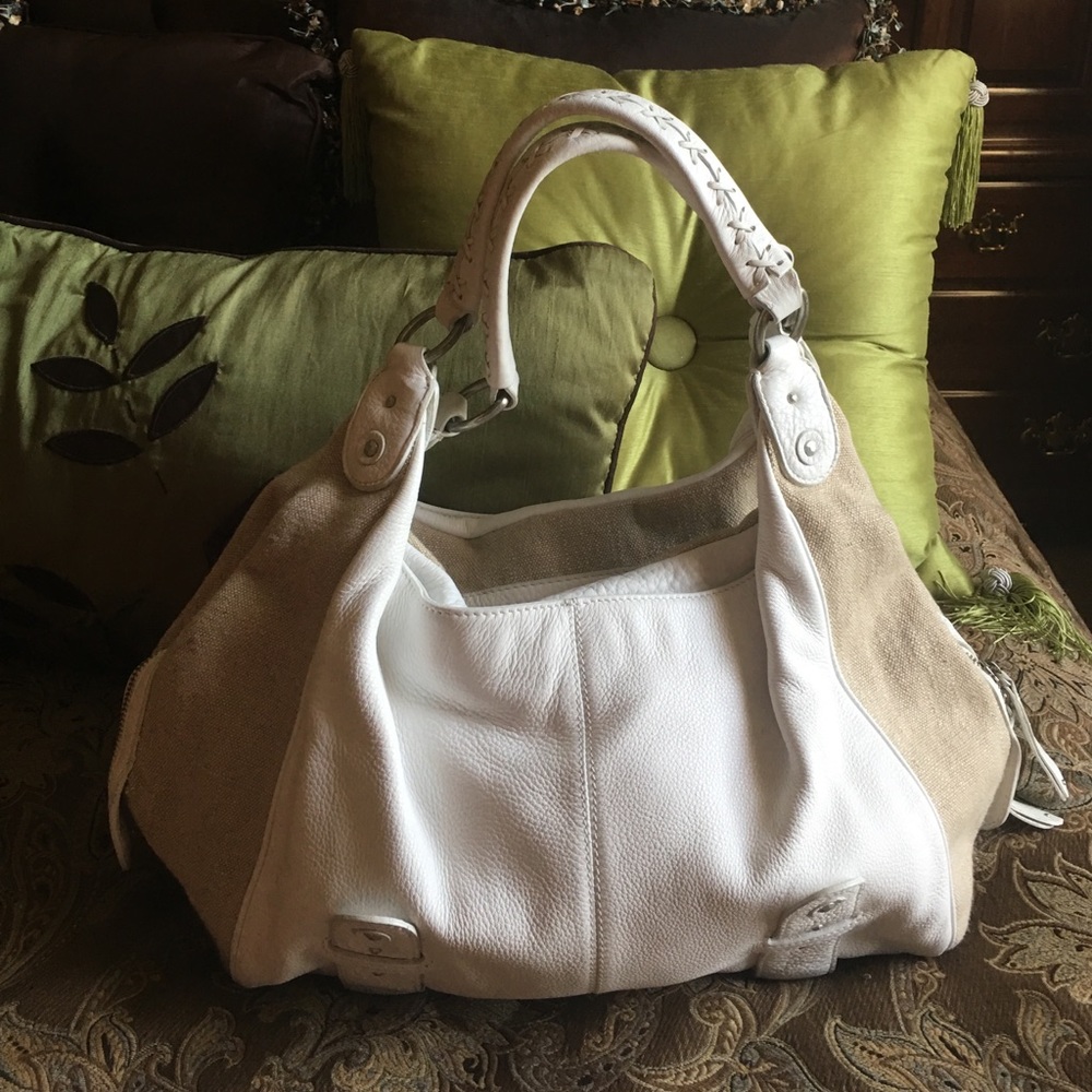 Sigrid Olsen White Pebbled Leather Bag
