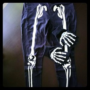 Skeleton leggings & gloves