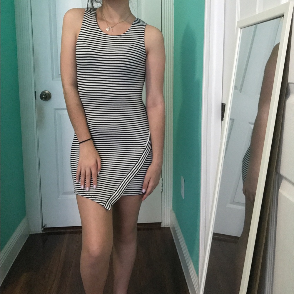 Black and White Striped Dress