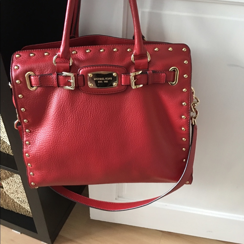 Red Michael Kors Authentic Handbag