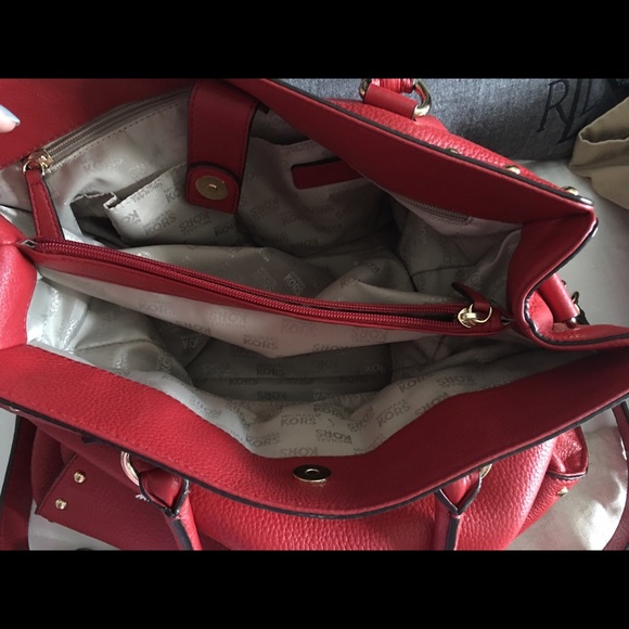 Red Michael Kors Authentic Handbag - Picture 3 of 4