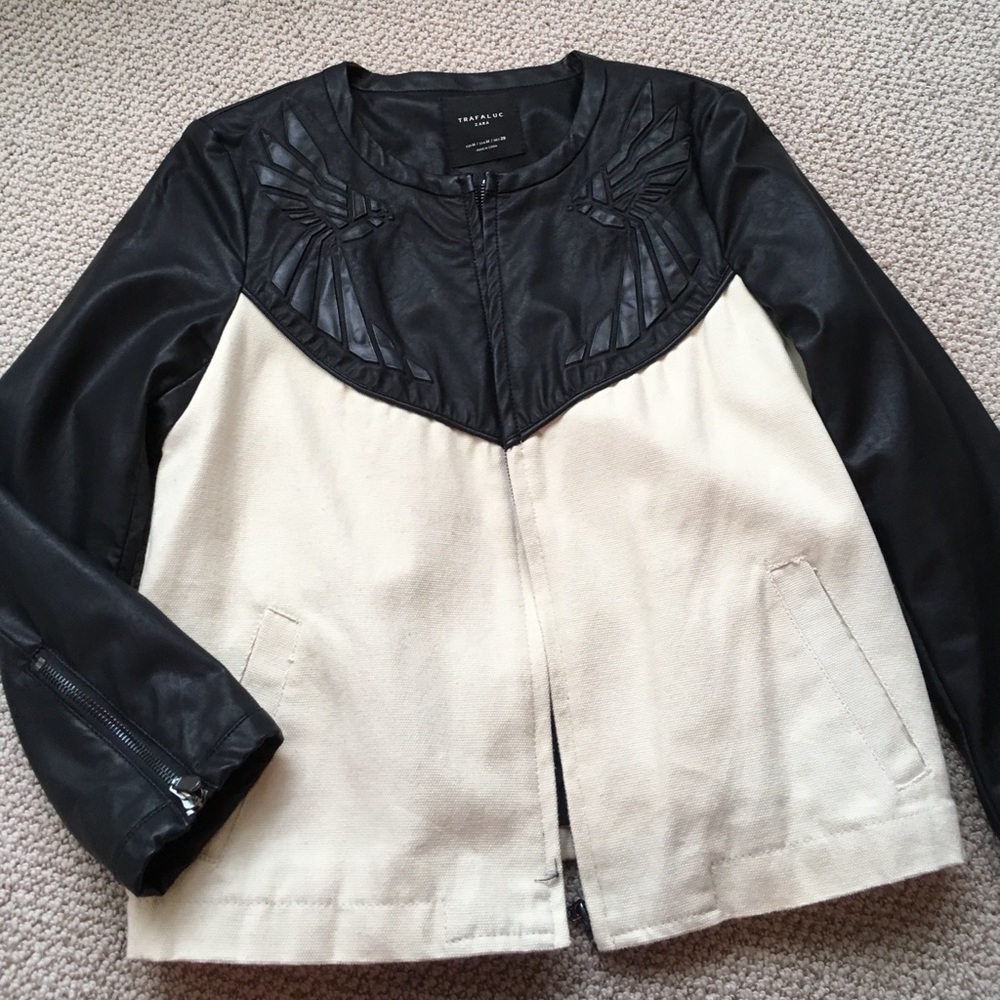 Zara faux leather bomber jacket
