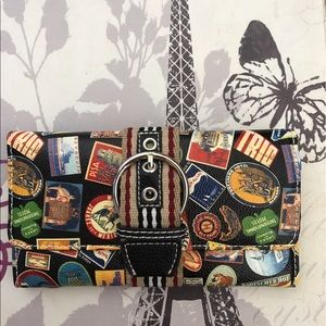 Vintage Travel Stamp Print Wallet