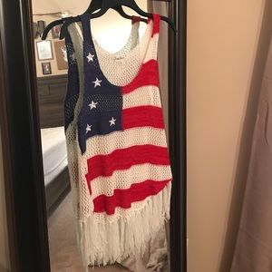 Knit American flag tank