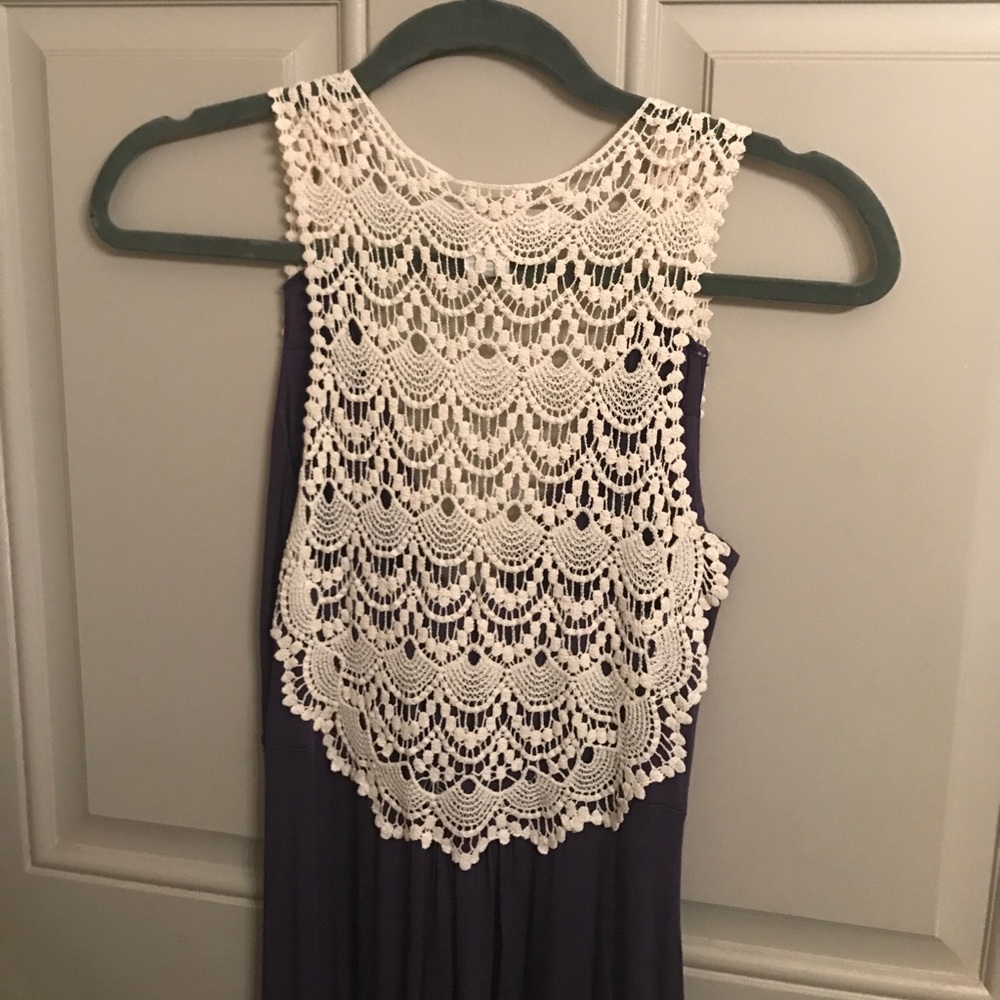 Purple and Lace detailed Maxi Dress