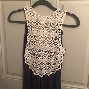 Purple and Lace detailed Maxi Dress