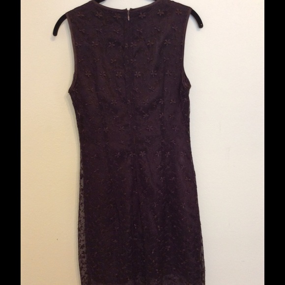 Chocolate brown lace overlay dress. - Picture 4 of 5