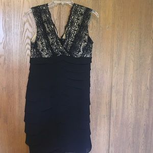 Black lace formal dress