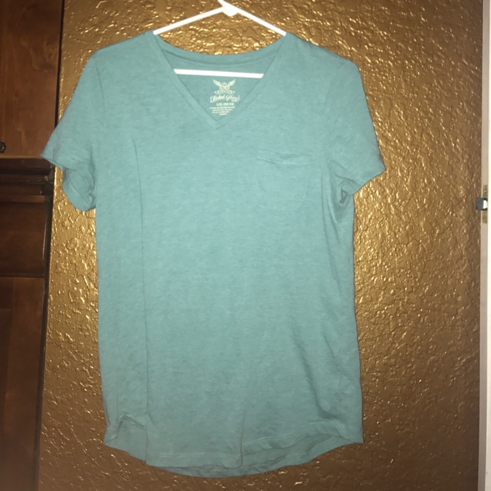 light blue pocket tee