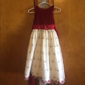 Girls red and white dress