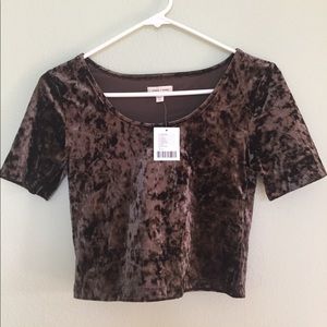 NWT Urban Outfitters Crushed Velvet Croptop